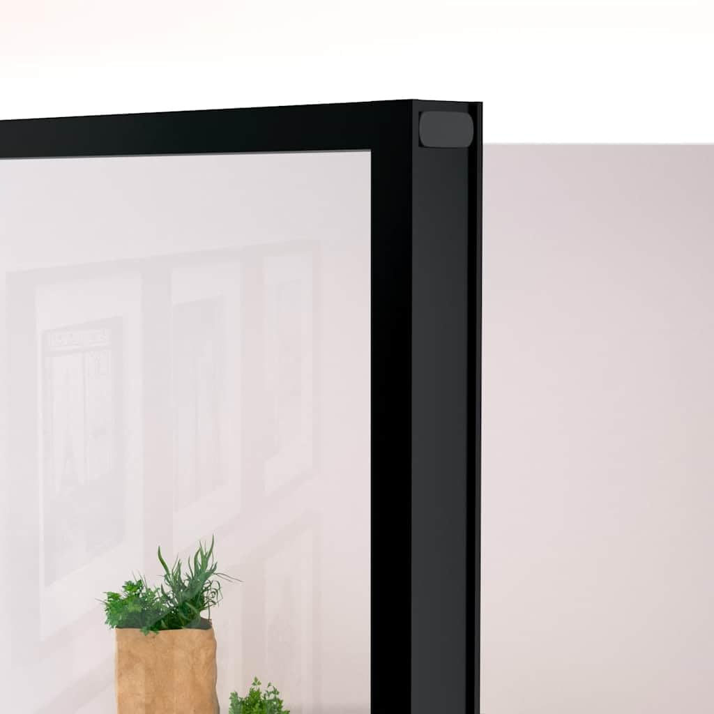 Porte d intérieur Noir 102x201,5 cm Trempé verre aluminium fin