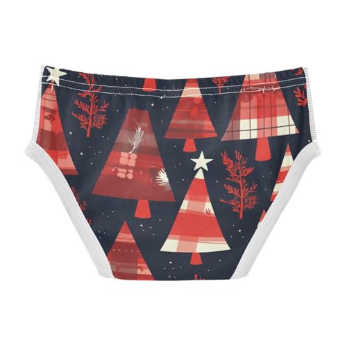 KLL Buffalo Plaid Christmas Trees Toddler Boys' Soft Athletic Underwear Breathable Children Panties2
