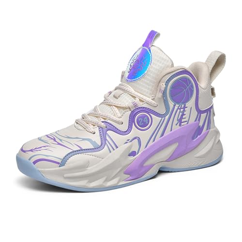 Mens Lace Up High Top Basketball Shoes Fashion Non Slip Outdoor Sneakers Soft Cushioning Sport Shoes for Running Tennis Athletic