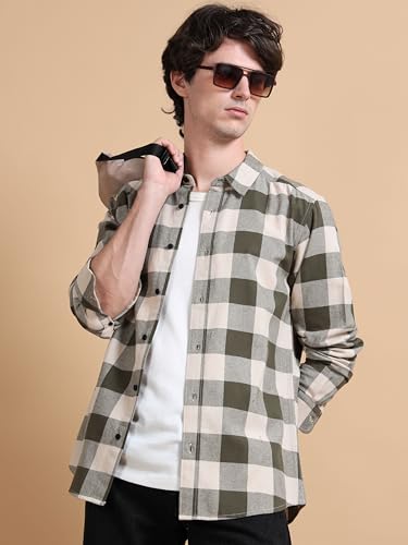 Image of StitchX Men's Brushed Cotton Buffalo Checkered Shirt