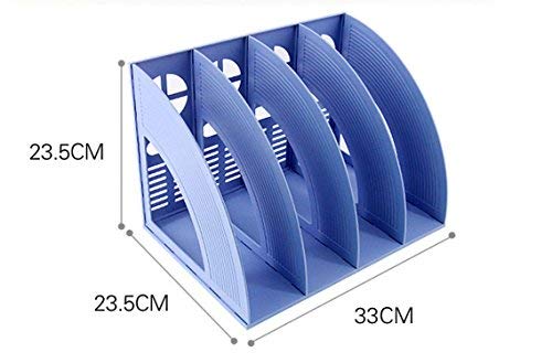 Boite de Rangement Bureau Module de Classement 4*Compartiments DIY Etagère Organisateur Casier de Stockage Polypropylène Porte-fichier Trieur pour Papier A4 Document Dossier Magazine Cahier CD Livre