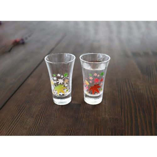 [温度で変化する] グラス天開ぺアセット 『冷感紅葉』[丸モ高木陶器]