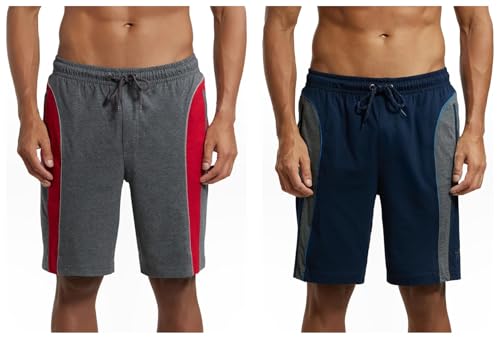 Image of Jockey 9411 Men's Super Combed Cotton Rich Straight Fit Solid Shorts with Side Pockets (Pack of 2)