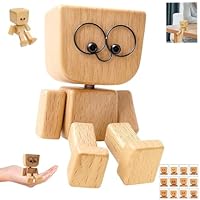 Wackelfigur Auto, Wackelnder Holzmann, Schüttelnde Holzmann-Figur, Lebendig Wackelkopf-Autodekoration, Charmante Kleine Holzfigur für Armaturenbrett, Bürodekoration und Geschenk, Geschenke für Männer