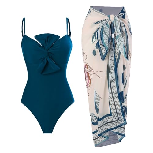 Maillot de bain deux pièces imprimé pour femme, ensemble de plage polyvalent