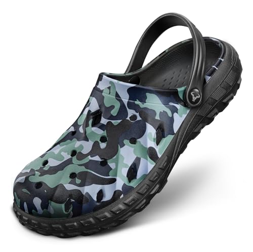 Image of KEMISANT Cushioned Clogs Mules for Men Garden Beach Water Fun-Lightweight | EVA Cushioned Footbed| Arch Support | Slip-resistant | Unisex