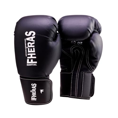 Luva de Boxe Muay Thai Fheras (14oz, Preto)