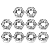 QUARKZMAN 10 Stück Sechskant-Schweißmuttern, M5x0,8mm Kohlenstoffstahl Sechskantmuttern mit 3 Vorsprüngen Maschinenschraube für DIY-Heimreparatur Maschinen, Silber