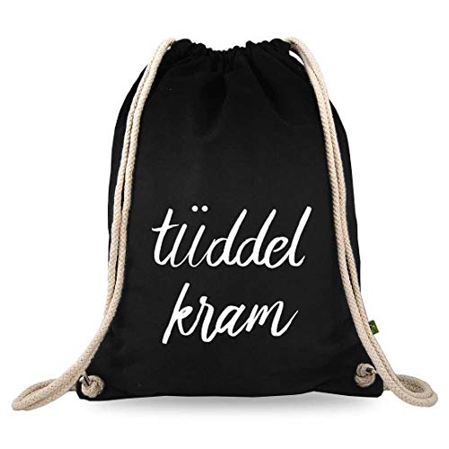 Turnbag Sac de Gym en Coton avec Inscription en Anglais « Turnbag » Noir 12 litres - 37 x 46 cm Cover