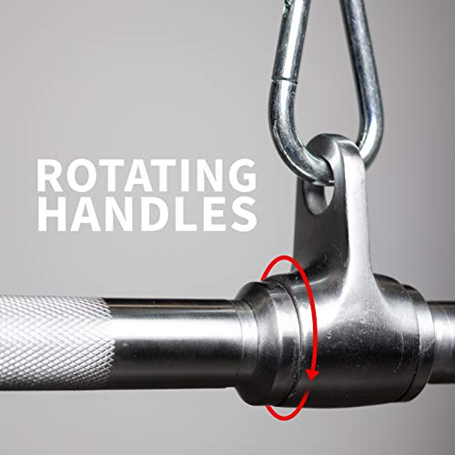 REP Fitness 48-Inch Lat Bar, Solid Pro Style Cable Attachment for Pulldown, Row, Arm, Bicep, Back, Shoulder, Strength Training, Home Gym Equipment, Pulley System Workout Handle Accessory - Thumbnail 4