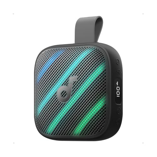 Soundcore Boom Go 3i Portable Bluetooth Speaker by Anker, 15W Punchy Sound, 24H Playtime, IP68, BassUp 2.0, Emergency Charging, Bluetooth 6.0, Waterproof Speaker for Hiking/Cycling/Camping (Black)