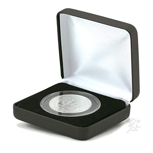 Caja presentación para monedas Air-Tite de cuero negro miniatura 2