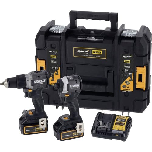 DEWALT Akku-Kombopack 18V, DCD85M u. DCF85M, inkl. 2 x Akkus (18 Volt / 4Ah) und System-Schnellladegerät