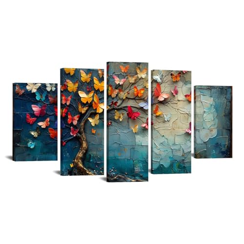 Décoration arbre de vie tableau peinture sur toile 100x200cm grand format salon