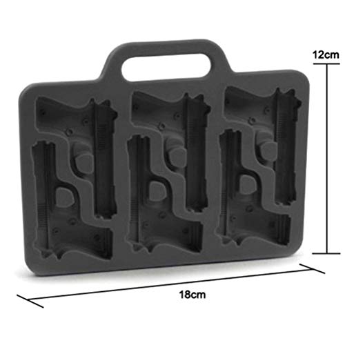 Set de moldes para cubos de hielo con diseño de pistola negro miniatura 5