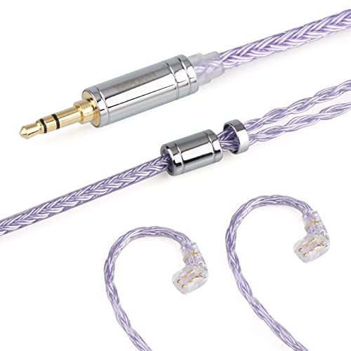 Image of Linsoul Tripowin Zonie 16 Core Silver Plated Cable SPC Earphone Cable for KZ ZS10 PRO ZSN PRO X ZST X CCA CRA (Recessed 2pin, 3.5mm, Lavender)