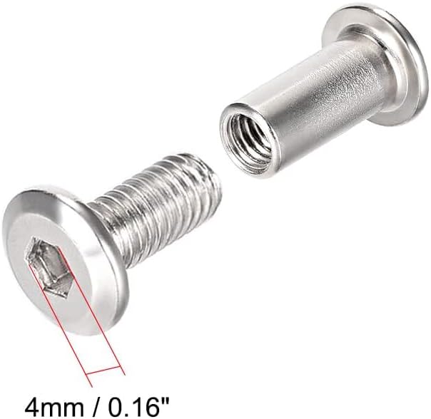 TA-VIGOR 10 Sets Furniture Connecting Screws Bolts, M6 x 12mm Binding Screws Posts Belt Buckle Binding Bolts - Image 3
