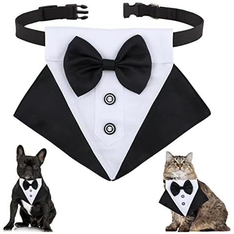 Pañuelo para perros Jodsen con Pajarita y Corbata Negro Esmoquin Cover
