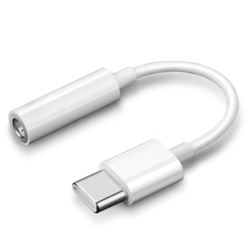 USB Type-C to 3.5mm Aux Audio Adapter Cable for iPhone & Android - White