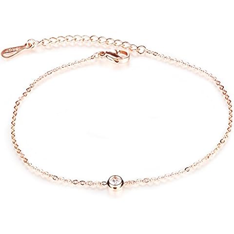 FJYOURIA Women's Adjustable Crystal Anklet Cover