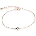 Fate Love Classic Simple Style Rose Gold Plated Sandal Beach Adjustable Anklet Bracelet for Women