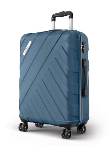 Image of Safari Large Voro 77cm Trolley Bag Hard Case Polypropylene, 8 Spinner Wheels, 360 Degree Wheeling Carry on Luggage, Travel Bag, Suitcase for Travel, Trolley Bags for Travel, Ink Blue