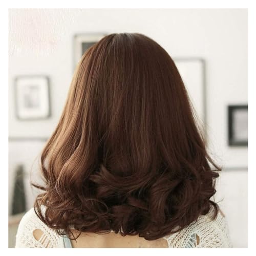 Perruque avec frange courte bouclée, extensions de cheveux ondulés naturels pour femme - 3