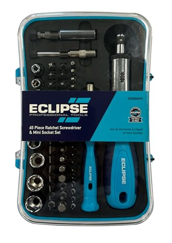 Eclipse Professional Tools ERSMS65PS Juego de destornilladores de carraca y mini vasos de 65 piezas