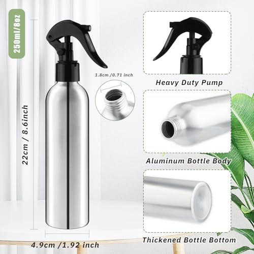250ml/8 Oz Aluminum Spray Bottles,Empty Reusable Heavy Duty Mist Spray & Water Sprayer,Pressure Sprayer Spray Pump Bottles for Home Garden Plant Household Cleaning Solutions-Pack of 42
