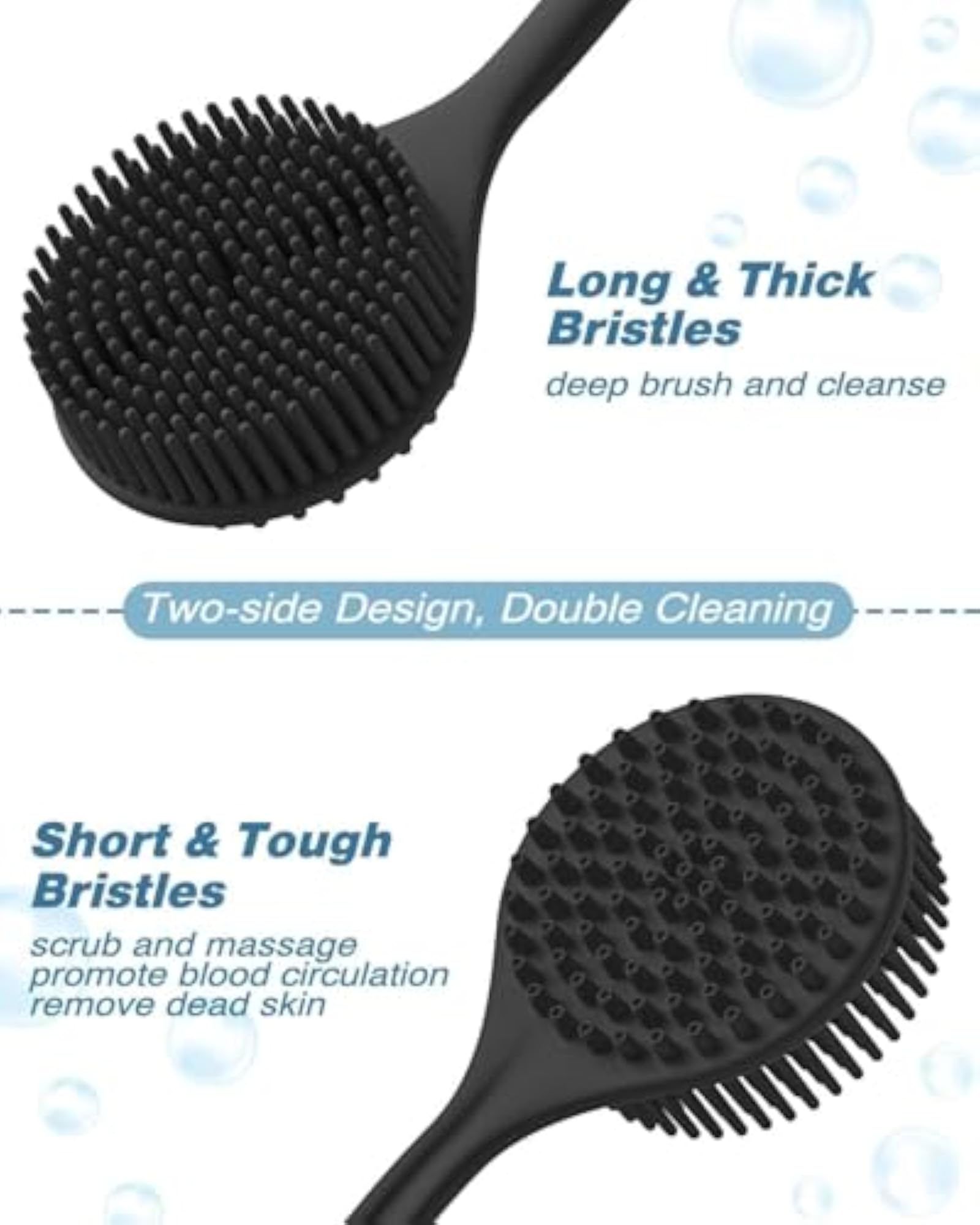 Premium Soft Silicone Back Scrubber with Long Handle