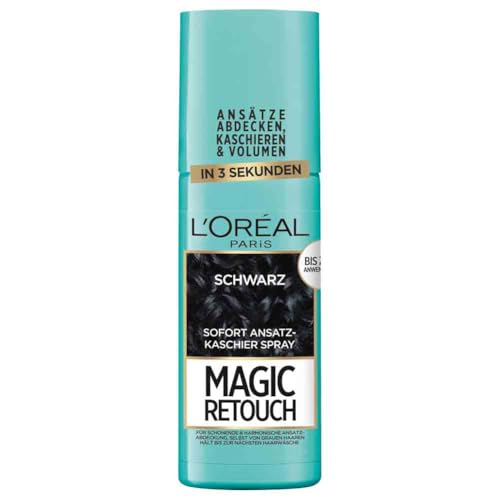 L'Oréal Paris Ansatz-Kaschierspray für stufenlose und natürliche Übergänge, Kaschiert Ansätze bis zur nächsten Haarwäsche, Magic Retouch, Schwarz, 1 x 75 ml