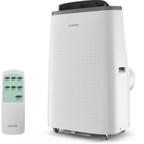Garvee 14000 BTU Portable Air Condit - Refrigeración, deshumidificación y ventilador 3 en 1 para habitaciones de hasta 750 metros cuadrados Ft | Modo de descanso silencioso | Temporizador