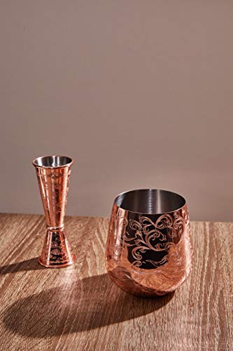 Sky Fish Stemless Stainless Steel Etching Wine Glasses,18 Oz Copper Plated,Set Of 4 #TOP3