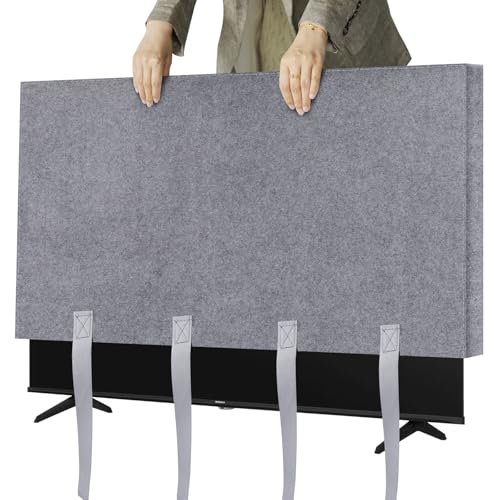 TV Cover for Moving & Shipping 60-65 Flat Screens TV Cover Protector Heavy Duty Felt Anti-Scratch Dust Resistant with Straps for Protection TV Moving Home Renovation Pet Scratch or Other Furniture