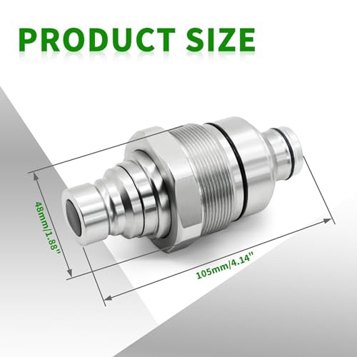 Image of 7246799 Hydraulic Male Flat Face Quick Coupler Compatible with 318E 319E 320E 323E 753 763 773 863 864 883 A220 A300 A770 S130 S150 S160 T140 T180 T190, 47396760 V1311-77140 373-6967
