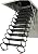 Concertina Loft Ladder Alloy Attic Access Ladder Alloy Steel Attic Stairs Pull Down Attic Ladder with Handrail Remote Folding Telescopic Ladder*1pc