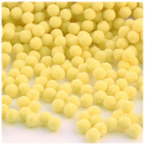 The Crafts Outlet 100-Piece Multi Purpose Pom Poms, Acrylic, 7mm/0.28-inch, Round, Yellow