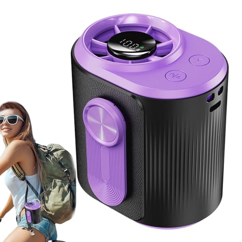 Ventilador de refrigeración portátil, ventilador de cintura portátil con de flujo de aire ajustable para uso exterior, trabajo, viaje o camping, 3,74 x 3,35 x 2,95 pulgadas