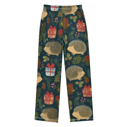 ZZXXB Hedgehog Spruce Branch Boys Long Pants Soft Trousers Elastic Waist Kids Lounge Bottoms with Pockets S-XL