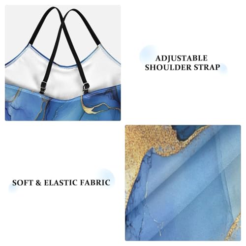 KLL Girl Swimsuit Swimwear Swim Suit for Girls 9-10T Marble Silver Royal Blue3