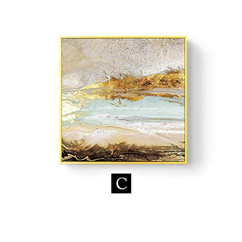 Affiches et gravures art mural minimaliste moderne marbre doré abstrait 70x70cm