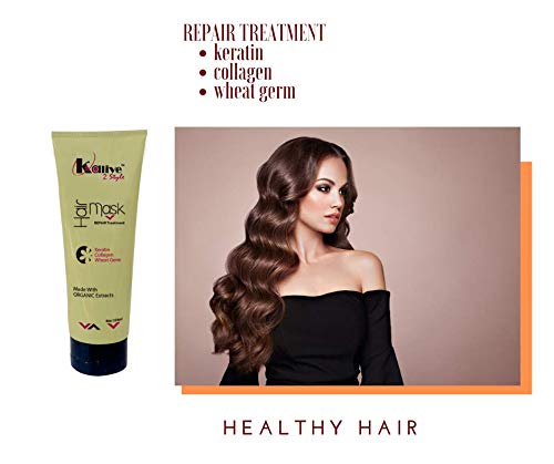 Kalive-2Style-Hair-Mask-8-Oz-Repair-Hydrate-Deep-Moisturizer-Conditioner-for-Dry-Damaged-Hair-Made-with-Keratin-Collagen-and-Wheat-Germ KALIVE Hair Mask for Deep Hydration & Repair - 8 oz. Keratin, Collagen & Wheat Germ - Hair Care Products for Dry, Damaged Hair.