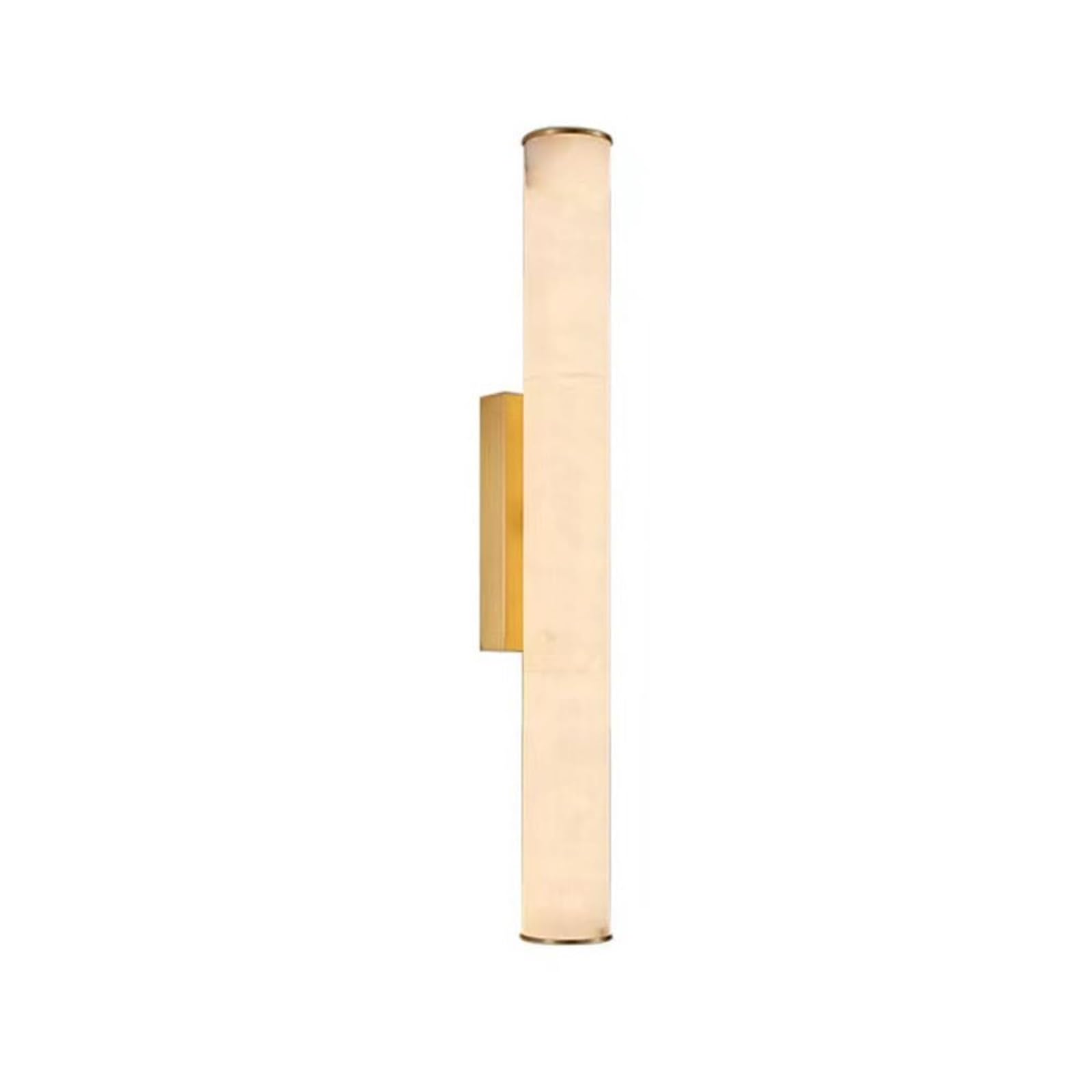 HPTHLY Spanish Natural Marble Wall Sconces Strip Alabaster Wall Lighting All Copper Indoor Nordic Sconce Wall Lamps For Bedroom Staircase Living Room Corridor (Gold-Medium)