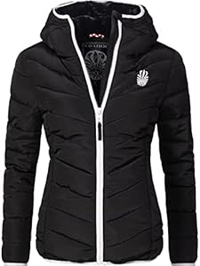 Navahoo Elva Veste matelassée d`Hiver pour Dame avec Capuche Noir XXL