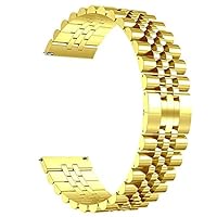 Metalen Elastische Intrekbare Horlogeband 14 16 18 20 22 Mm Unisex Smart Horloge Accessoires Vervanging Polsband(Gold,20MM_157MM