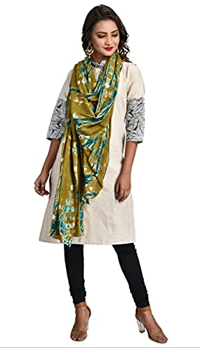 Image of Women's Pure Cotton Multi-Colored Traditional Authentic Tie Dye with Bandhej Bandhani Dupatta Chunni