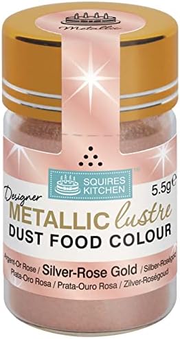Squires Kitchen Designer Silver Rose Gold Metallic Lustre Dust 5.5g