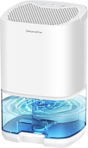 Small Dehumidifier for Bedroom, 1000ml Portable Moisture Absorber with Auto Shut Off, Ultra Quiet, 2...
