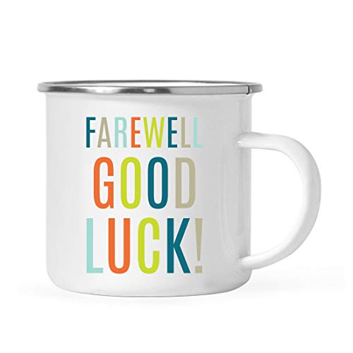 Andaz Press Funny Retirement 11oz. Stainless Steel Campfire Coffee Mug Gift, Farewell Good Luck!, Colorful, 1-Pack, Camp Cup Gifts Ideas for Coworker Employee Boss