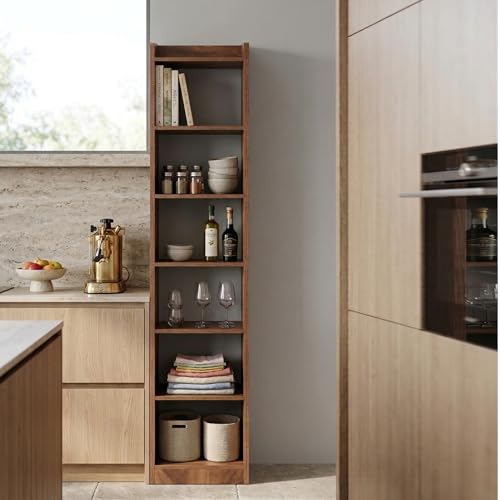 Image of Callas 7 Layer Engineered Wood Bookshelf Multipurpose Home Decor Storage Rack | Showcase Organizer for Living Room, Kitchen, Bedroom, Office | (BR-O7-WL)